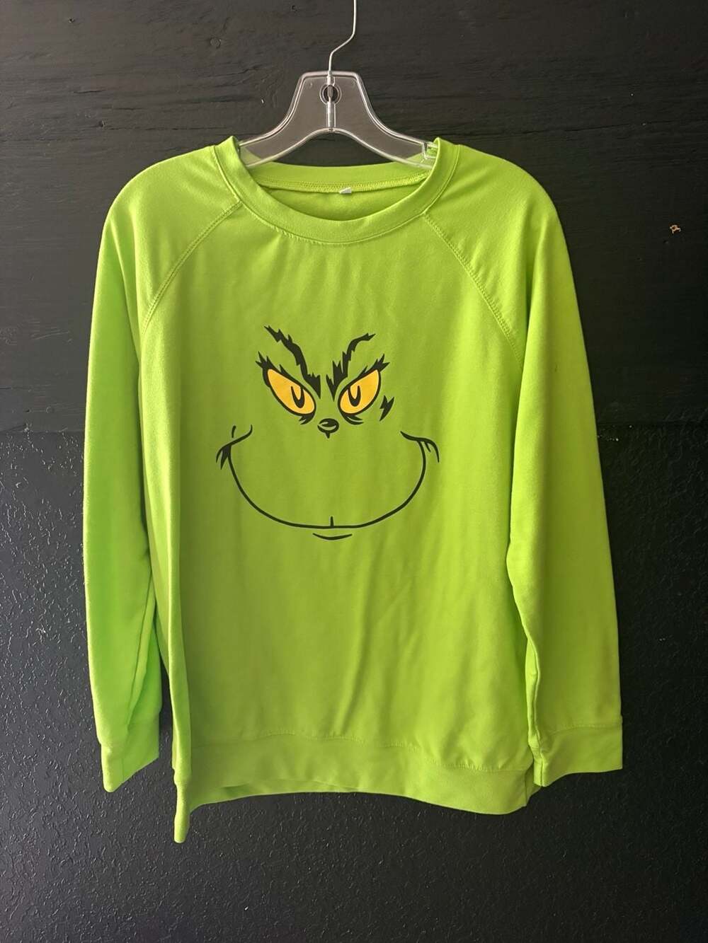Dr. Seuss The Grinch Graphic Green Crewneck Pullover Sweatshirt Size L